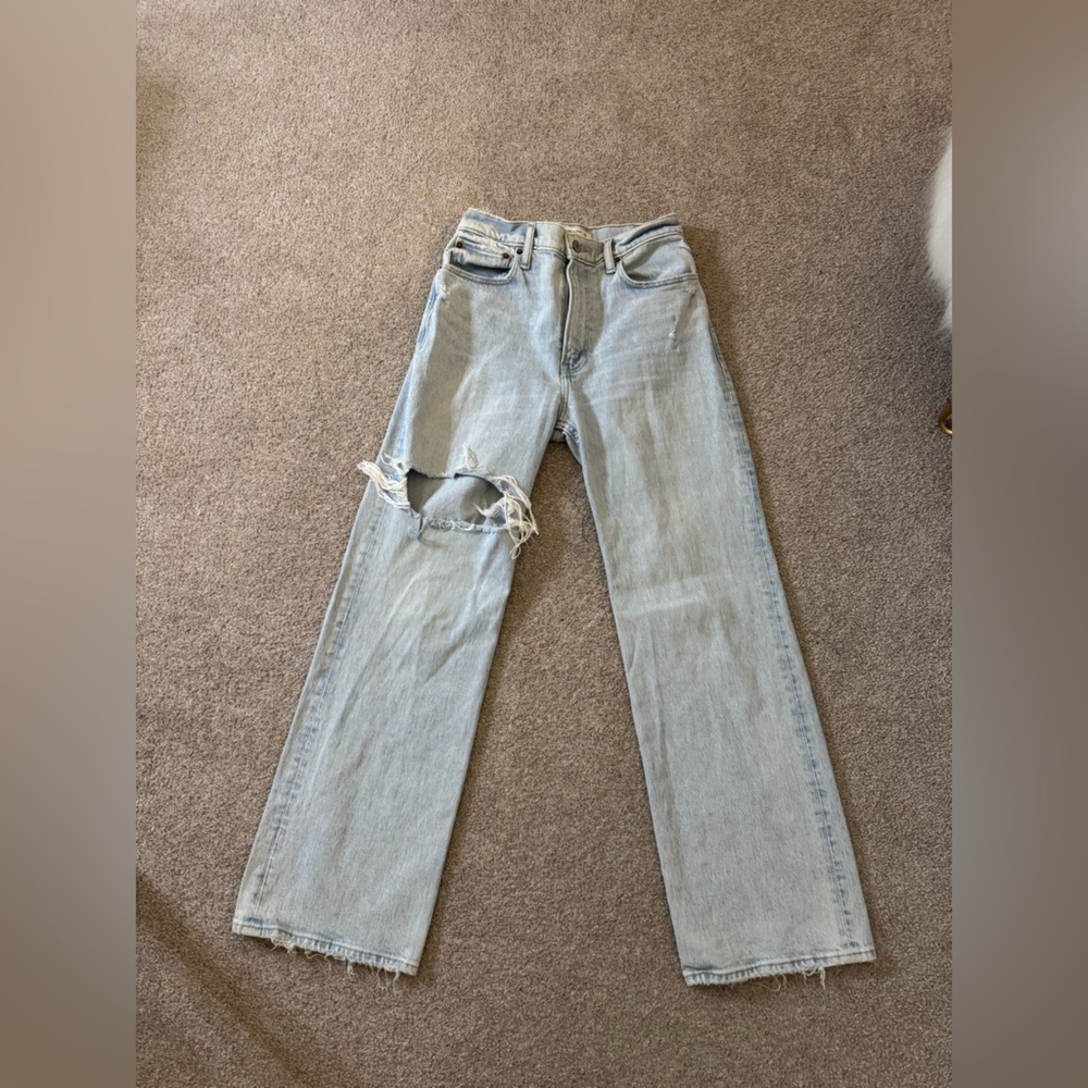 Abercrombie & Fitch Light Blue Distressed Jeans